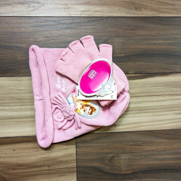 NWT Disney Princess Girls NINAS Gloves Hat Set Fingerless Mittens & Hat … - Picture 3 of 7
